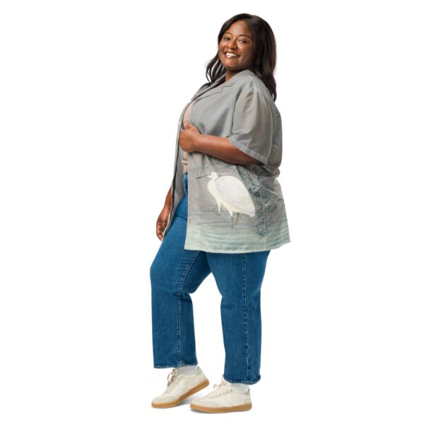 Eastern heron unisex button shirt - Imagen 3