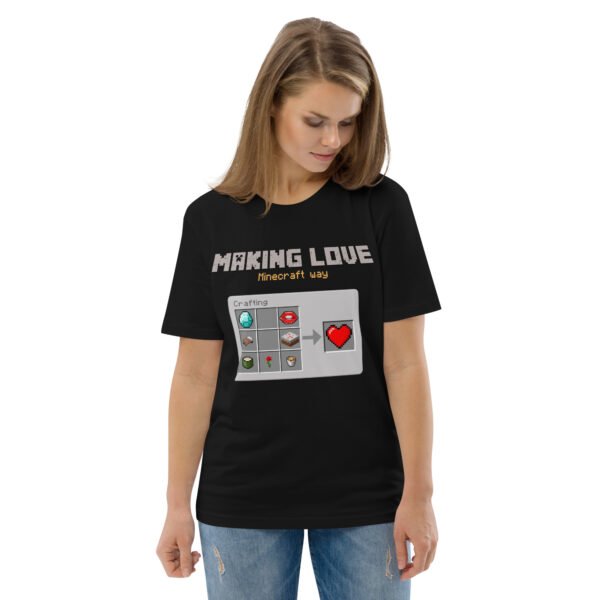Minecraft love Unisex organic cotton t-shirt - Image 3