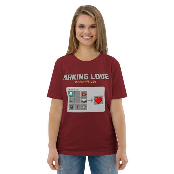 Minecraft love Unisex organic cotton t-shirt - Image 8