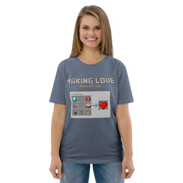 Minecraft love Unisex organic cotton t-shirt - Image 17