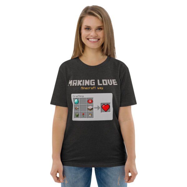 Minecraft love Unisex organic cotton t-shirt - Image 6