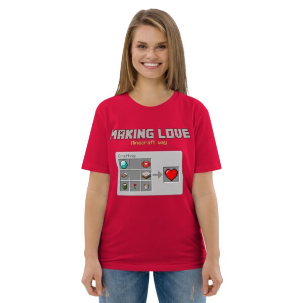 Minecraft love Unisex organic cotton t-shirt - Image 12