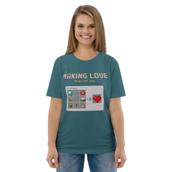 Minecraft love Unisex organic cotton t-shirt - Image 14